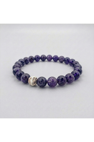 mindeulle Ametist Gümüş Detay Doğal Taş Bileklik