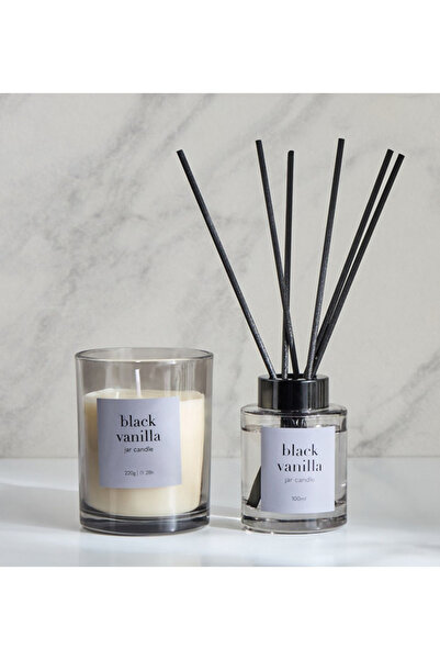 Generic مجموعة هدايا من شموع معطرة برائحة الفانيليا السوداء من أساسسي مع موزع...