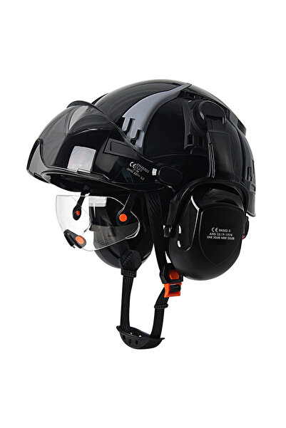 Choice طقم أسود، خوذة أمان معتمدة من الاتحاد الأوروبي، مزودة بفتحة تهوية قابل...