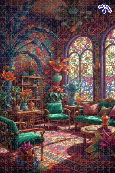Teona Ahşap لغز خشبي لغرفة المعيشة بتصميم آرت نوفو سحري 600 قطعة 50x35