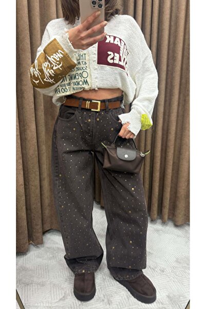 Maysa بالون معدني مزين بالزيمبال بلون الجين-البني