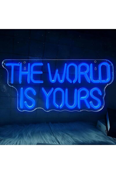 Slasa لوحة جدارية مضيئة باللون الأزرق مع قاعدة أكريليك 6 مم، 20 × 43 سم