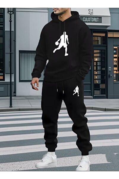 LAND MODA Printed Daily Fashion Sports Hooded Sweatshirt Set of 2