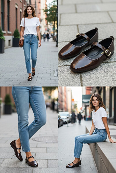 MARCO BLACK Women's Coffee-Colored Wrinkled Patent Leather Casual Everyday Co...