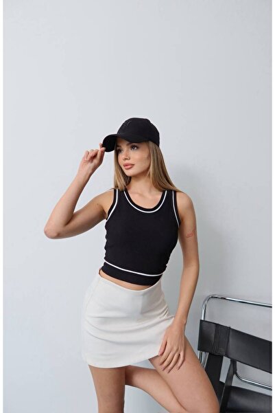 KECHİ WOMAN Ottoman Fabric Piped Crop