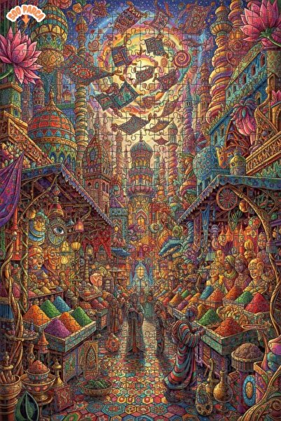 Teona Ahşap لغز خشبي ذو طبقتين بإطار من Flying Carpets Land 500 قطعة 50x30