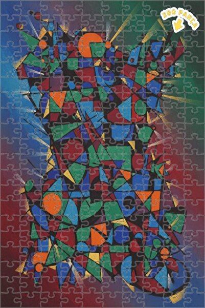 Teona Ahşap لغز خشبي مؤطر بطبقتين من تصميم Abstract Geometric Color Explosion...