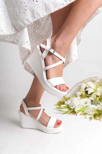 AYDOĞDU by ünal Cross-Strapped Daily Wedge Sandals - 5000