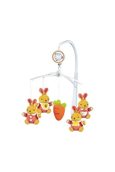 Babymix Въртележка, Бебешка смес, За креватче, С 5 плюшени играчки, Зайчета