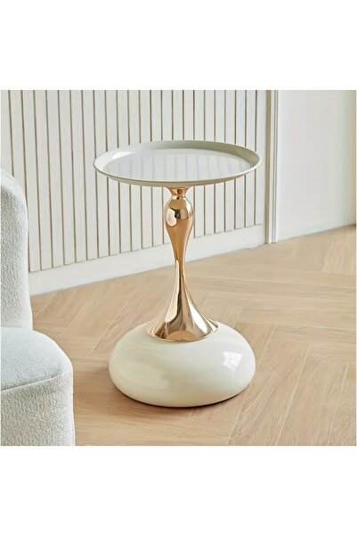 HXDream Round Side Table Modern Retro Adjustable Height Coffee Table Suitable...