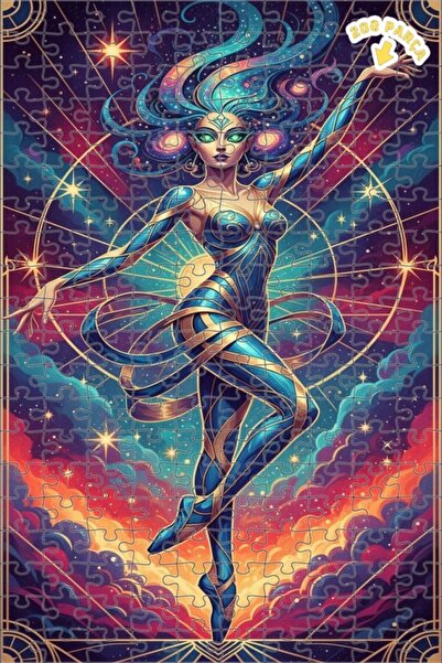 Teona Ahşap لغز خشبي مؤطر ذو طبقتين من Ancient Cosmic Dancer Art مكون من 200 ...