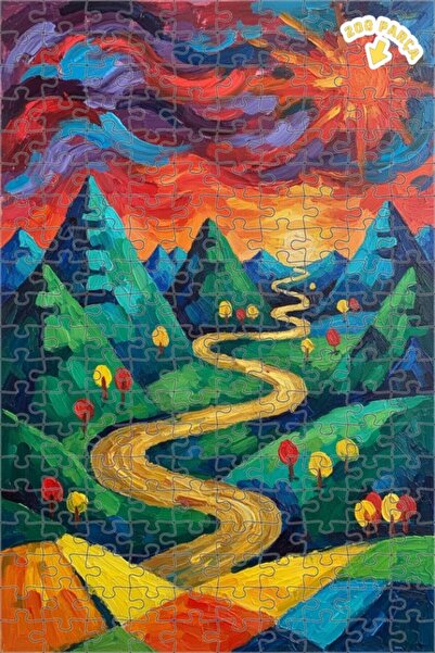 Teona Ahşap لغز خشبي بتصميم لوحة زيتية بألوان زاهية 200 قطعة 25x35