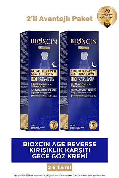 Bioxcin Age Reverse Kırışıklık Karşıtı Gece Göz Kremi 15 ml 2 Adet