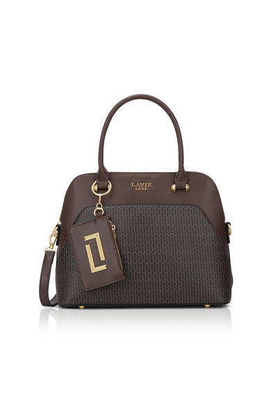 Lavie Luxe حقيبة نسائية منقوش عليها شعار Valle25 (شوكولاتة)