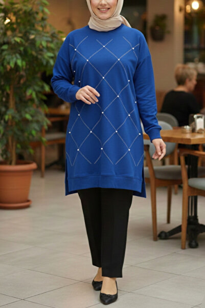 BYBIYIK KADIN BAKLAVA DESENLİ COMPACT TESETTÜR TUNİK