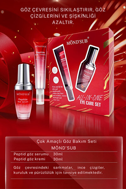 MondSub Peptitli Göz Çevresi Bakım Seti – Göz Serumu & Göz Kremi ile Kırışıkl...