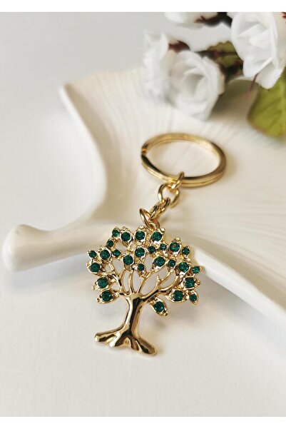 Halley Concept حجر الزركون الأخضر الكريستال مع شكل شجرة الحياة، ميدالية مفاتي...