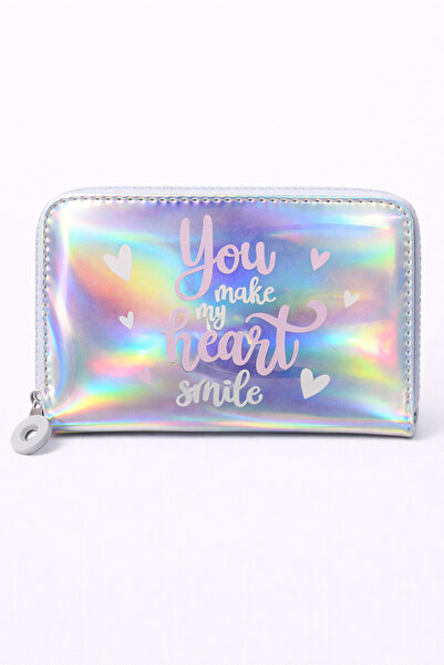 UCCELLO Hologram Girl's Wallet – Zippered Compartment – with the Text “You Ma...