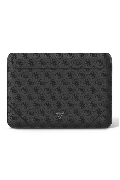 Guess 4G Uptown 16" Laptop Sleeve, Black, Eco Leather, Magnetic Closure