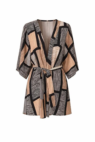 Eight Fashion Γυναικείο πολύχρωμο ποδιάστυλο κιμονό και καφτάν με γεωμετρικό ...