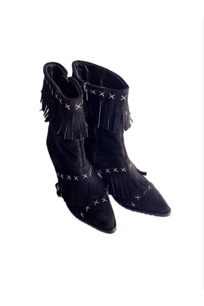 MaisonStanbul Dallas Western Genuine Suede Boots