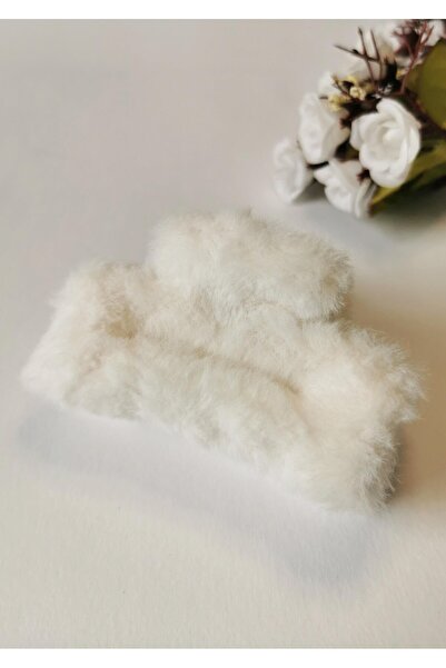 Halley Concept مشبك من القطيفة بلون كريمي