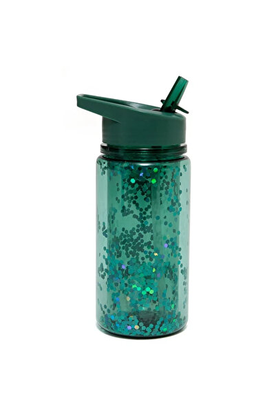 Generic Drinking Bottle Glitter Double Layer Kids Water Bottle with Straw 300 ml