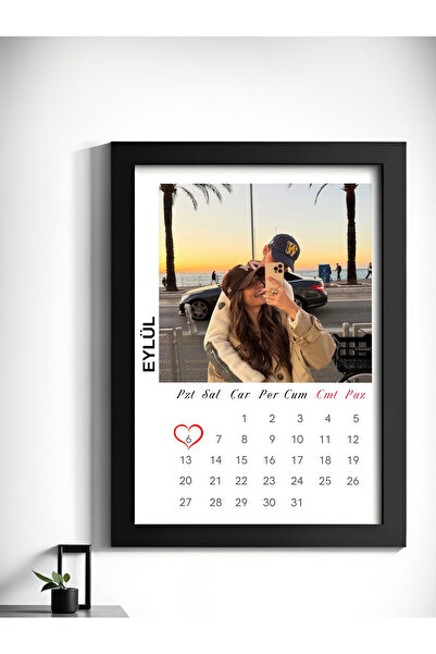 suncrafted Kişiye Özel Fotoğraflı ve Takvimli Anı Çerçevesi - Özel Gün İşaret...