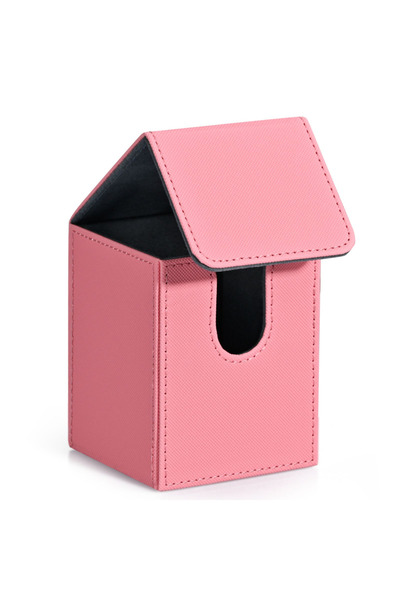 Choice10 علبة تخزين بطاقات وردية اللون، تتسع لأكثر من 100 بطاقة مغلفة بغلاف و...