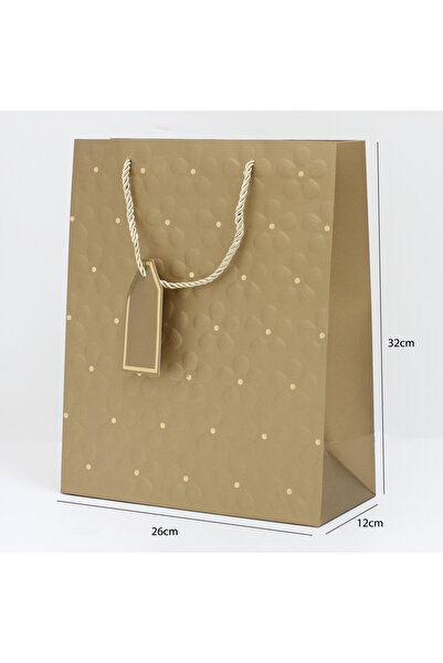 Generic 12 قطعة من أكياس هدايا مزخرفة بتصميم ورد اللون ذهبي