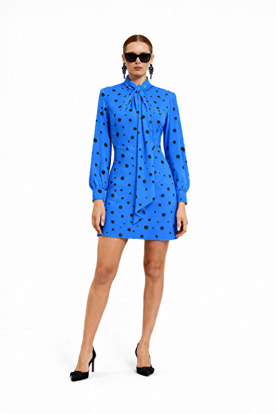 codemark Women's Polka Dot Long Sleeve Mini Dress
