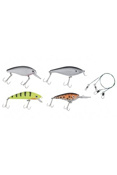 FishEdge FishEdge artificial lure set, 4 crankbait wobblers, 2 green strings,...