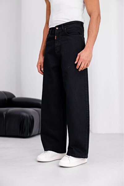 since 1990 man Manpuertas Men's High Waist Balloon Baggy Fit Loose Cut Jeans