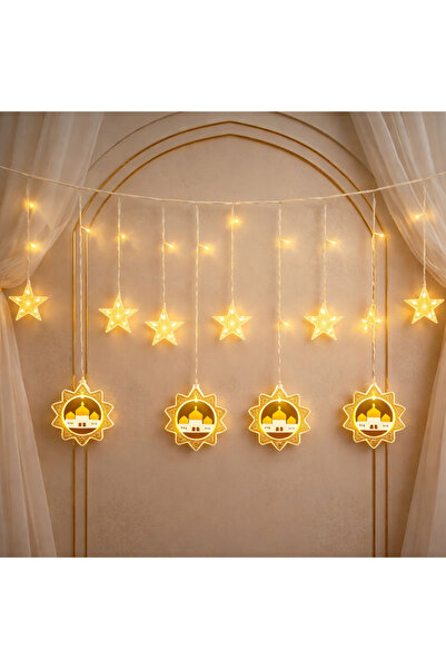 Coverzone مصباح معلق بطول 3 أمتار مع قابس، مصباح LED لشهر رمضان وديكورات المس...