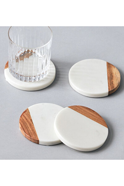 Generic Marmo 4-Piece Coaster Set - 10 x 10 cm