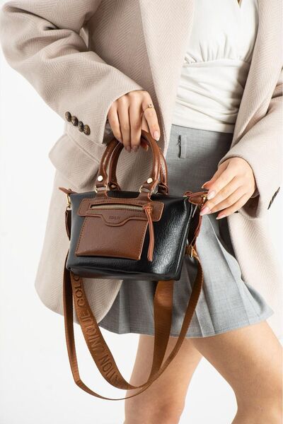 Berlin bags Geantă de umăr din piele moale Abra cu secțiuni