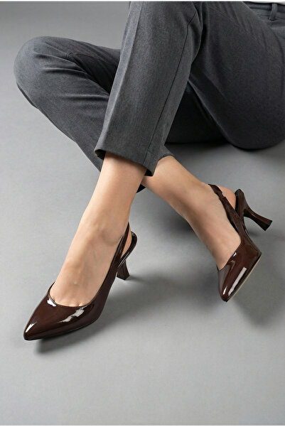 Savves Pantofi cu toc maro, elastici, moderni, clasici, pentru femei