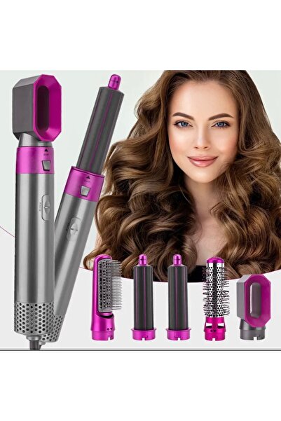GIA'S WORLD Perie de Par 5 in 1 Multifunctionala Hot Air Styler, Multiple Acc...