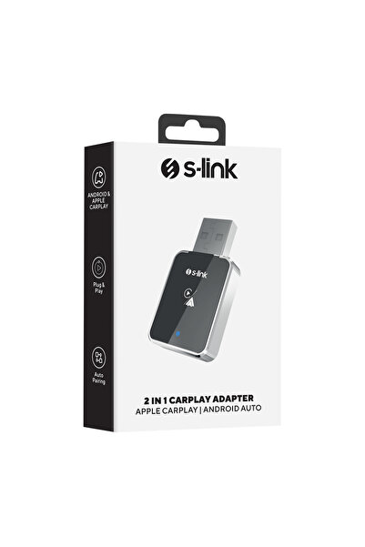 S-LINK SL-CAR01 2in1 Android ve Aple Cihazlar Kablosuz Android Auto ve Carpla...