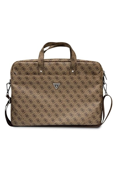 Guess Saffiano 4G Laptop Bag 16" Leather Look, Brown