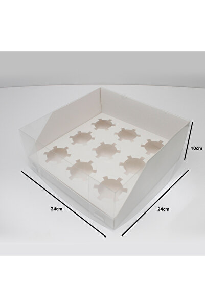 Generic 12 pieces of cupcake boxes with clear lids, white color