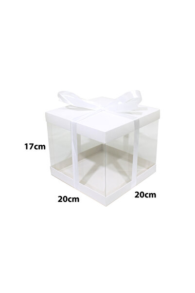 Generic 12 pieces of premium transparent white paper cake boxes