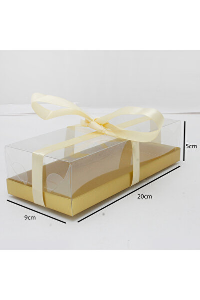 Generic 12 قطعة من علب توزيعات شفافة اللون ذهبي الأبعاد 20×9×5
