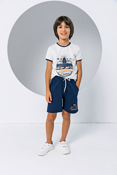 incity Pantaloni scurți confortabili croială pentru băieți, din bumbac, cu model