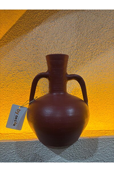 Ekodoğa 30 Cm Toprak Vazo Hazeran Dekoratif Çömlek Süs Obje Biblo