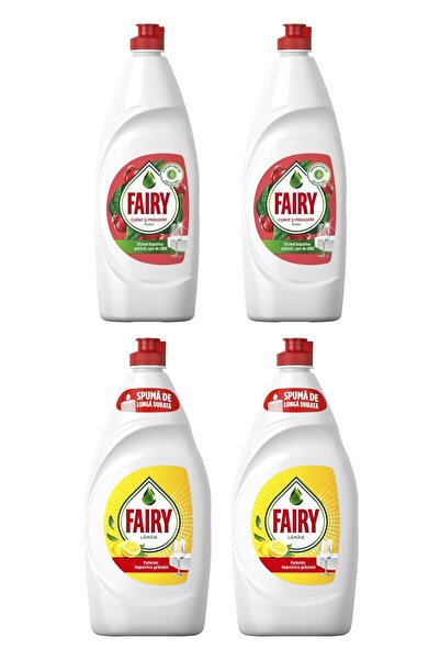 Fairy Detergent lichid de vase 750ml Rodie x2 + 750ml Lămâie x2 Set de 4
