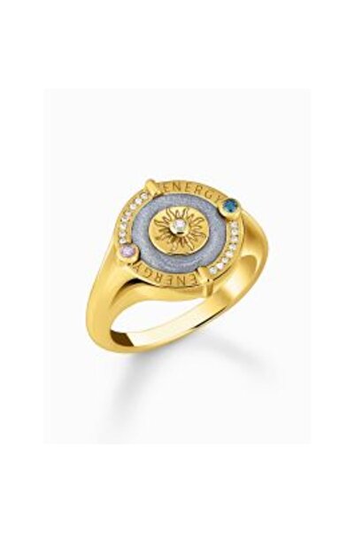 Thomas Sabo TR 2449-974-1-54 Gold-plated signet ring sun symbol