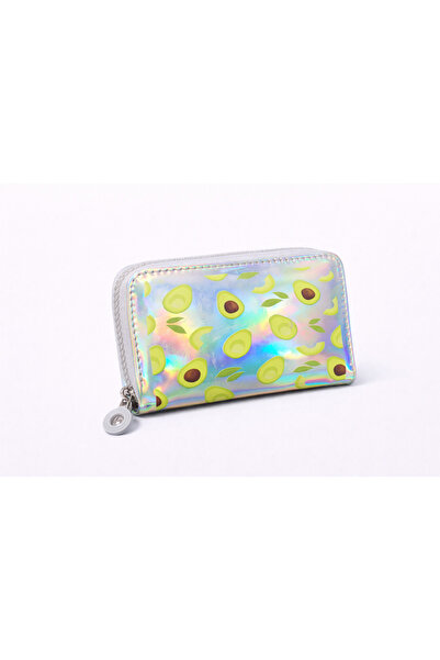 UCCELLO Girl's Hologram Avocado Patterned Zipper Wallet – Glittery Mini Child...