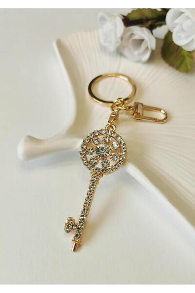 Halley Concept Full Crystal Zircon Stone Keychain with Figure, Gold Keychain ...