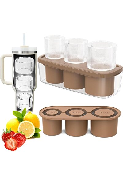 Arabest قالب مكعبات ثلج لكوب سعة 40 أونصة، قالب ثلج أسطواني مجوف من السيليكون...